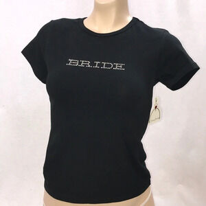 Classy Bride Size Medium Fitted Bedazzled “BRIDE” Top. New With Tags